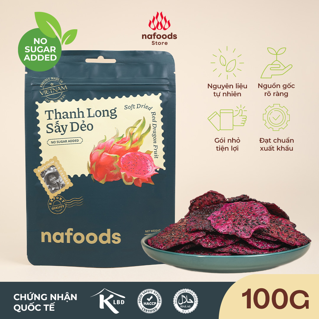 Thanh Long Đỏ Sấy Dẻo NAFOODS Túi 100gr