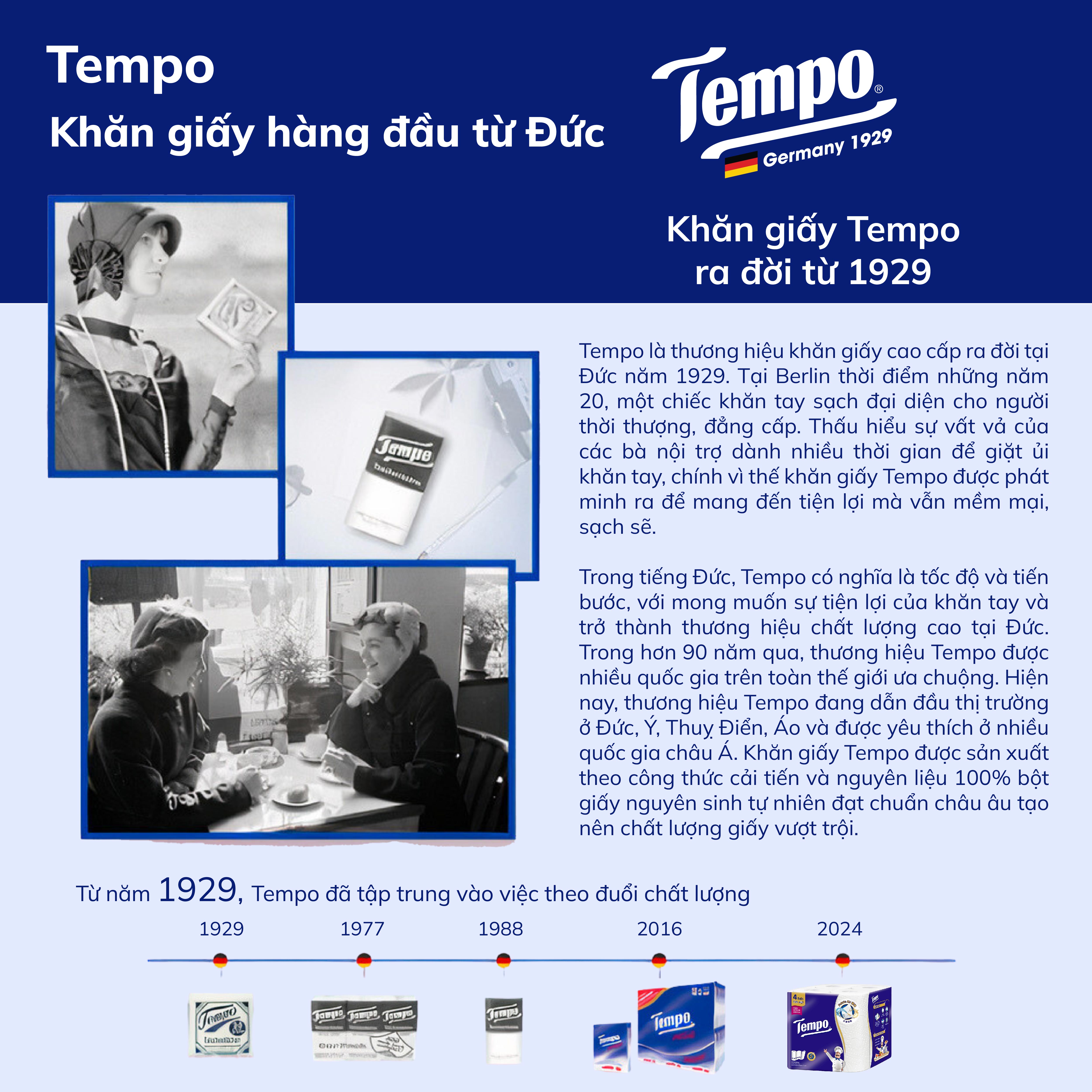 [2 LỐC BẾP CUỘN] Khăn Giấy Bếp Cuộn Đa Năng Siêu Thấm Tempo (Lốc 4 Cuộn)