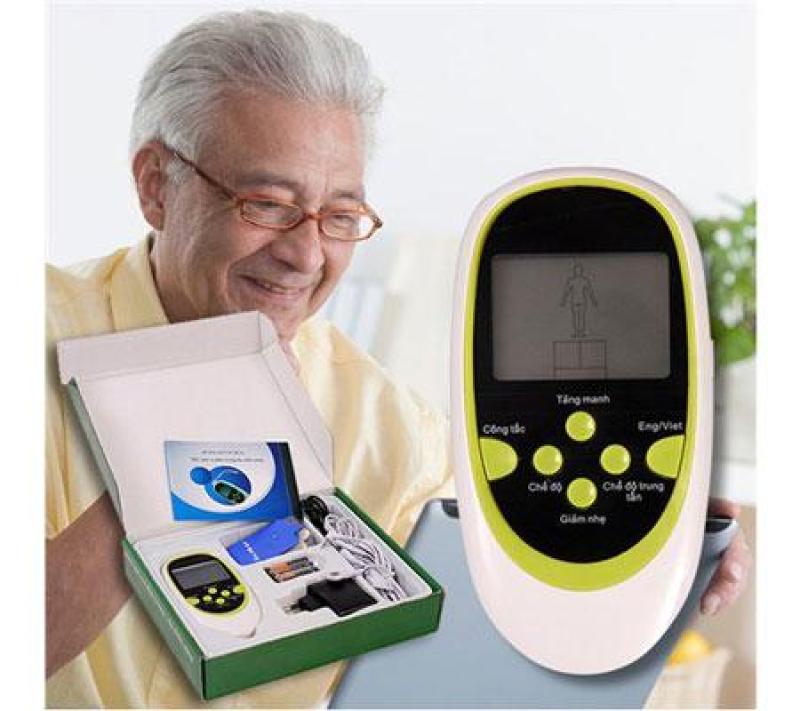 MÁY MASSAGE TRỊ LIỆU XUNG ĐIỆN CHÂM CỨU, XOA BÓP 8 MIẾNG DÁN - TRẮNG