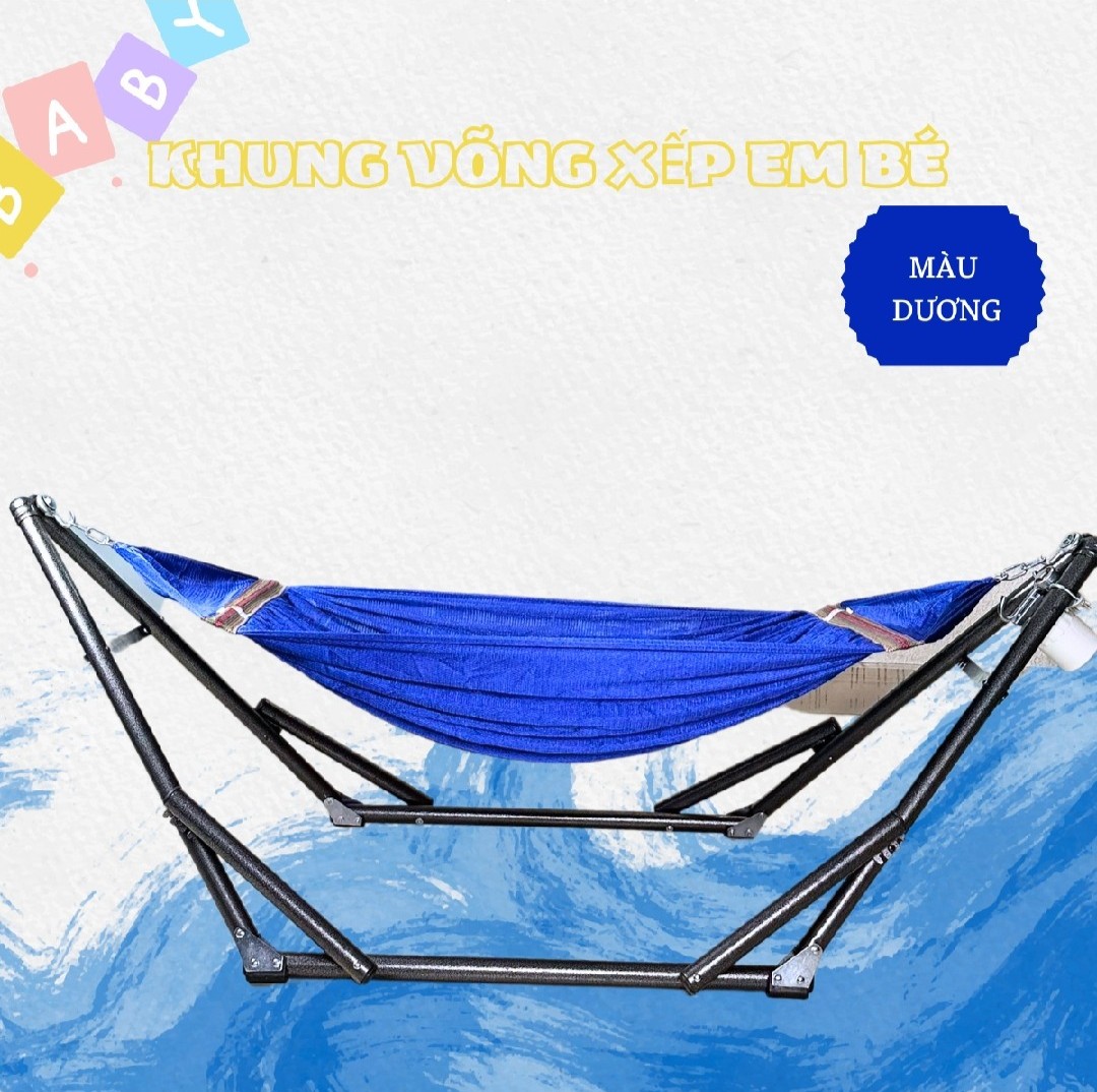 Bộ khung võng xếp cho bé +lưới võng