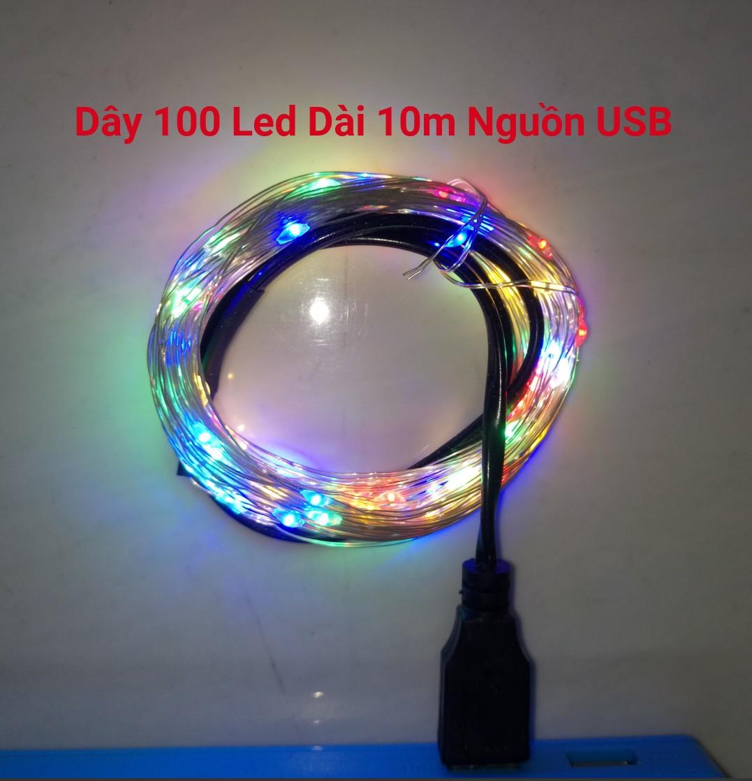 Dây đèn đom đóm 100 Led Dài 10m Dùng cổng USB 5V