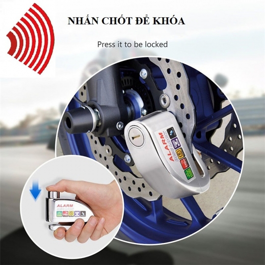 Ổ khóa đĩa có báo động âm thanh chống trộm alarm disc lock