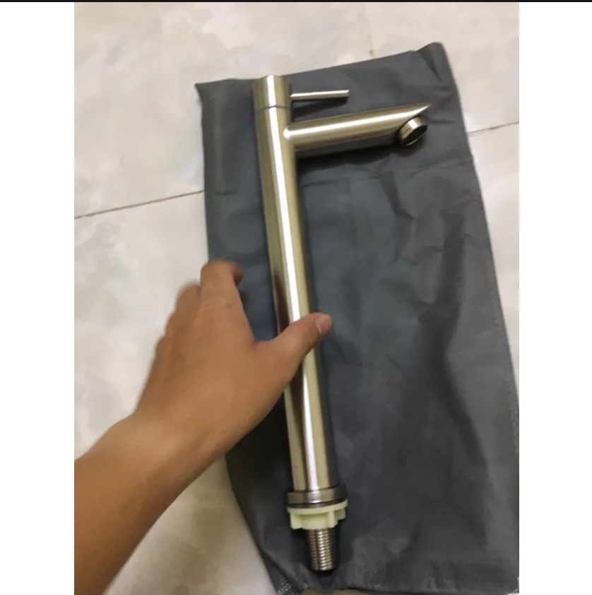 [HCM] Vòi Lavabo điếu lạnh 30cm - điếu tròn lạnh inox 304 - Vòi rửa mặt lạnh tròn Inox