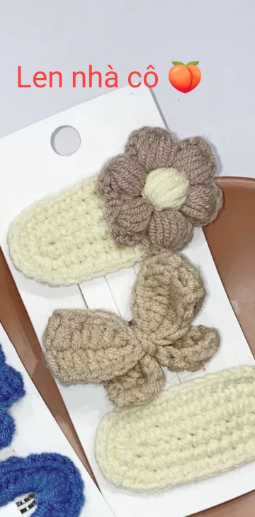 [ Handmade ] KẸP TÓC LEN HÌNH NƠ