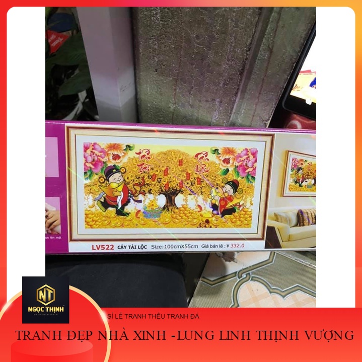 Tranh đính đá Tấn Tài Tài Lộc - tranh chưa đính đá