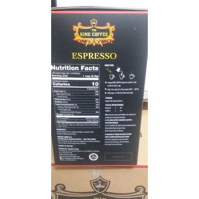 Cà phê hòa tan đen( Không đường sữa) Espresso Hộp 100 gói King Coffee