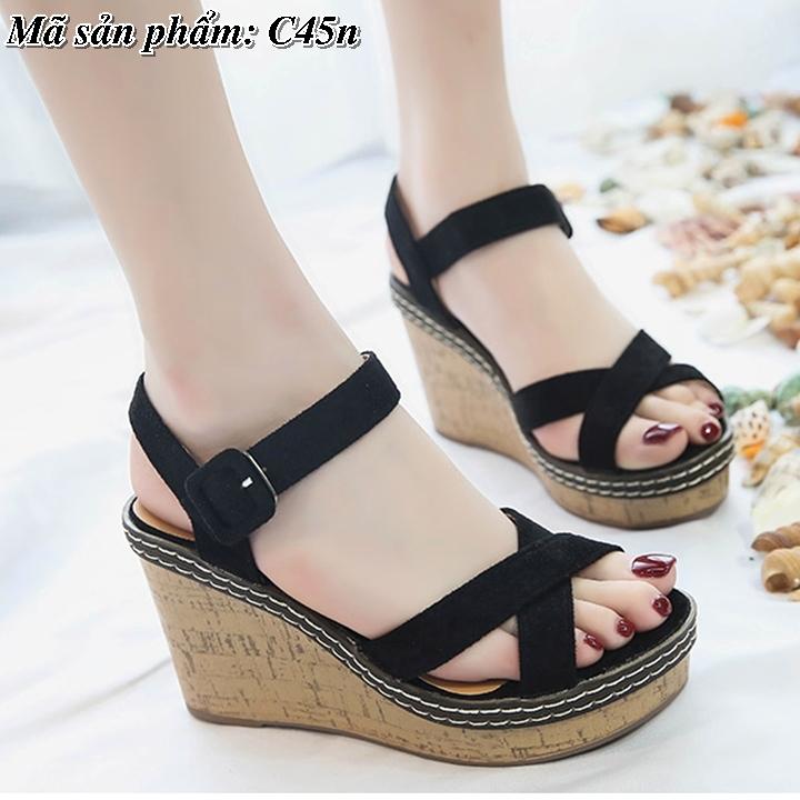 Giày xăng đan nữ đế xuồng quai chéo C45n