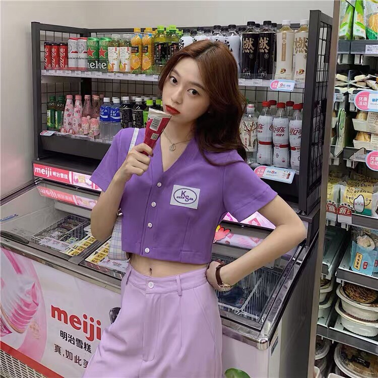 [HCM]Áo Croptop cổ V