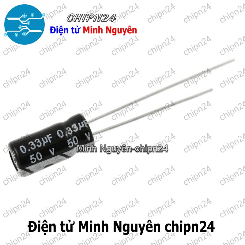 [25 con] (F252) Tụ hóa 0.33uF 50V Đen (5x11mm) - HH001192