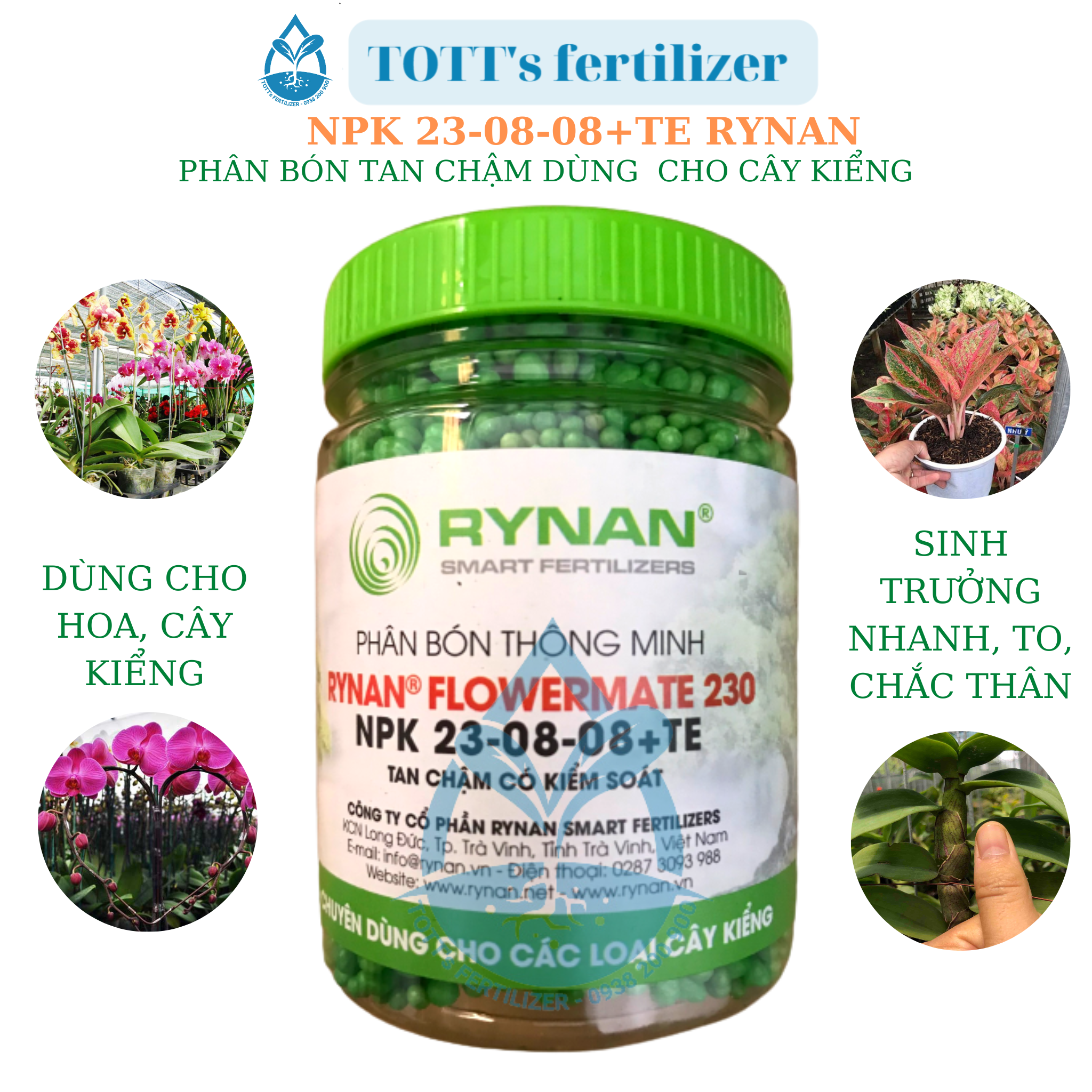 Phân bón tan chậm RYNAN  dùng cho cây kiểng
