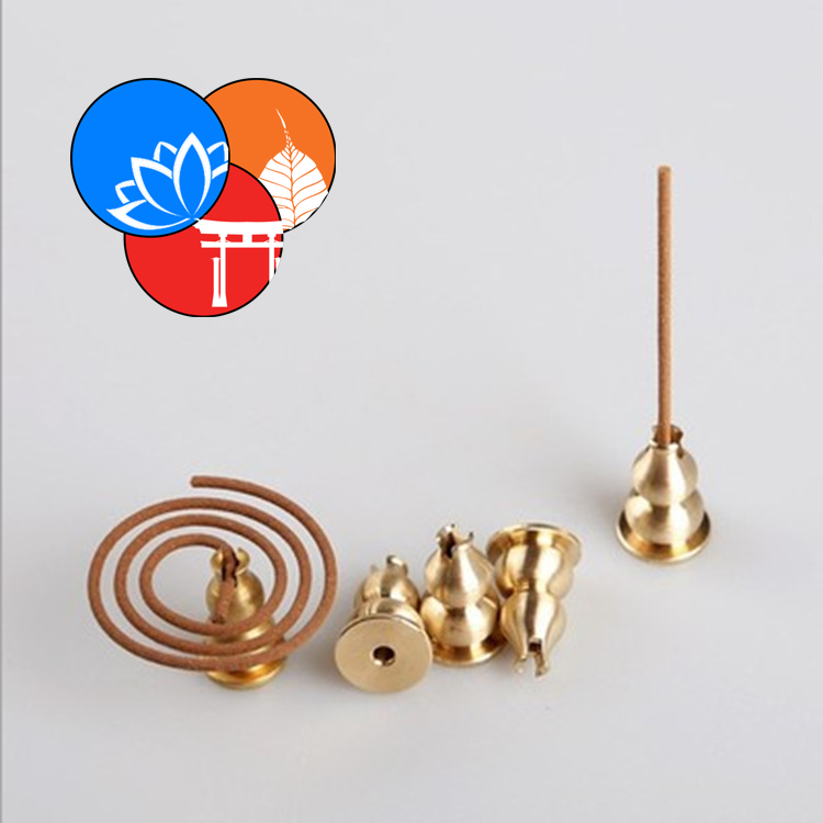 [HCM][Ảnh thật] Chân đế cắm nhang hình hồ lô để nhang khoanh bằng đồng