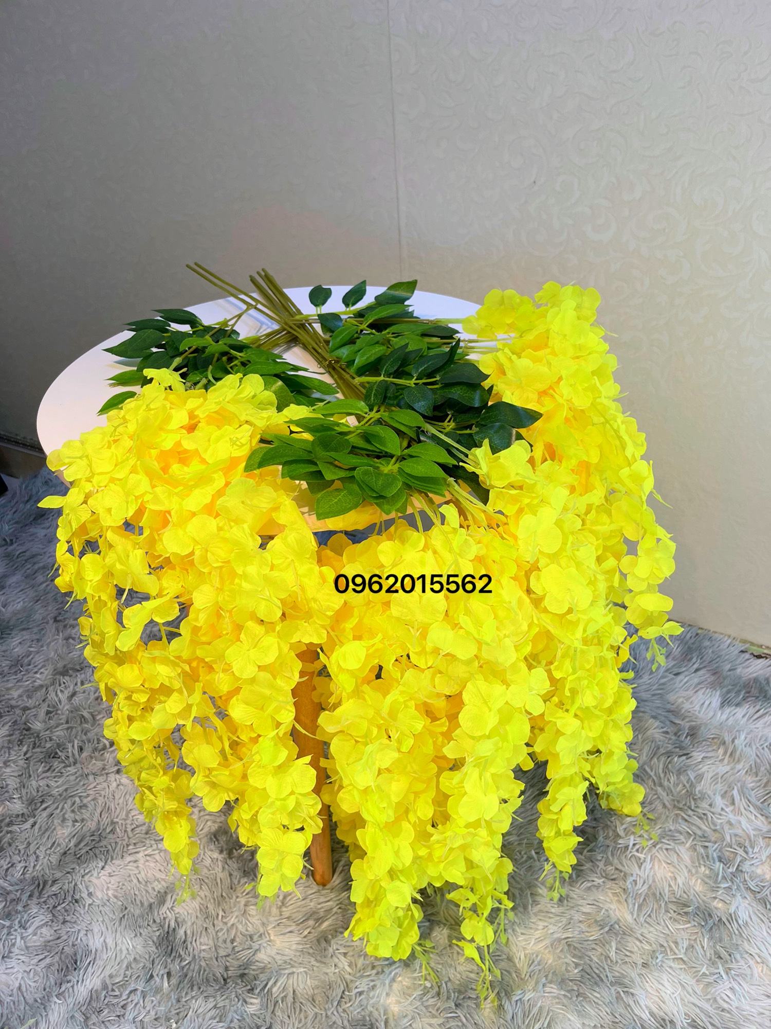 Bó 12 Cành Hoa Tử Đằng Giả, Dây Leo Tử Đằng Lụa Làm Cây