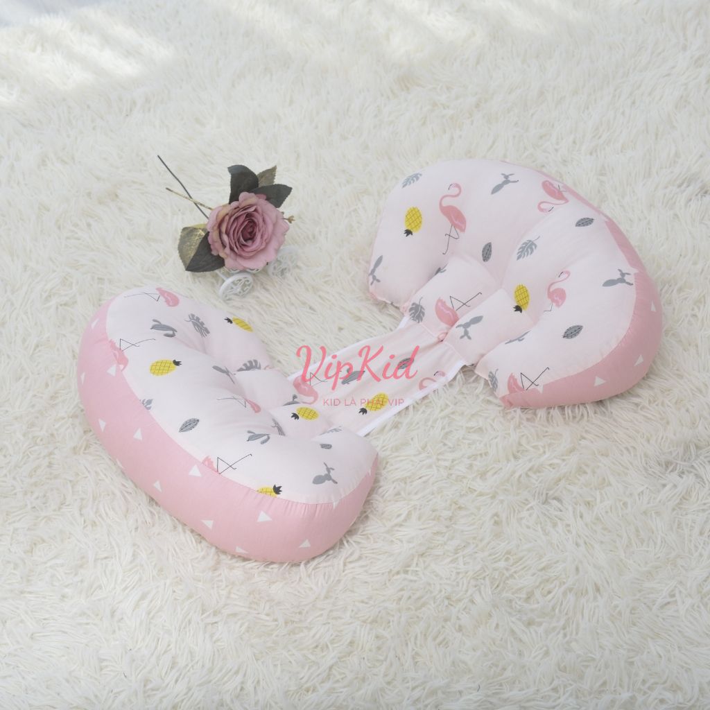 Gối bầu cánh tiên Carekids kèm gối phụ, gối bà bầu giảm đau lưng đỡ bụng cho bà bầu một giấc ngủ ngon - Vipkid