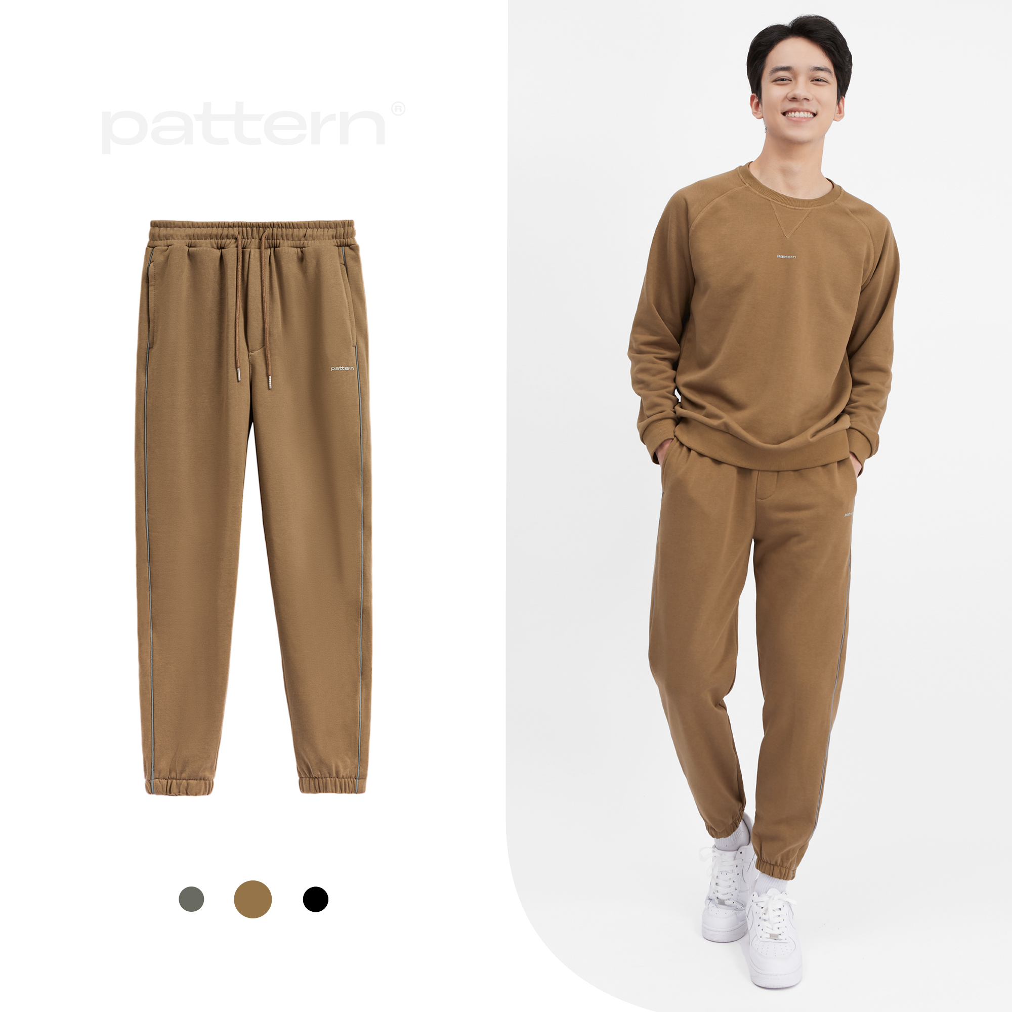 Quần jogger nỉ phối sọc Pattern PQ016
