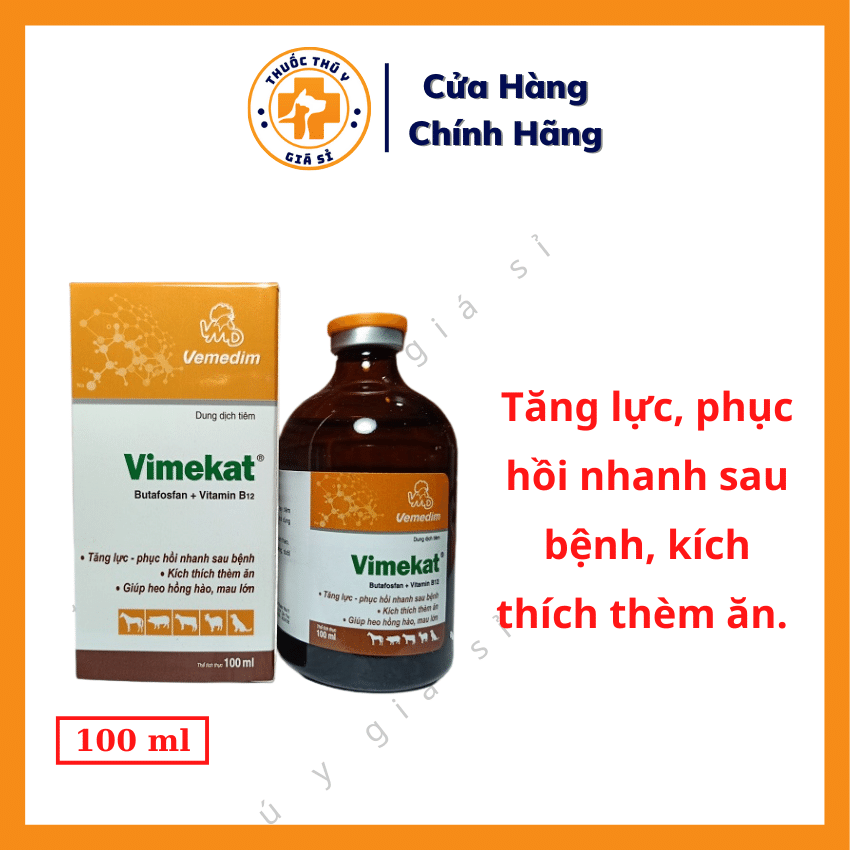 "Hoàn tiền đến 10%" Vemedim Vimekat 100ml - Dùng Cho Tăng Lực, Phục Hồi Nhanh Sau Bệnh, Kích Thích Thèm Ăn - Thú Y Giá Sỉ