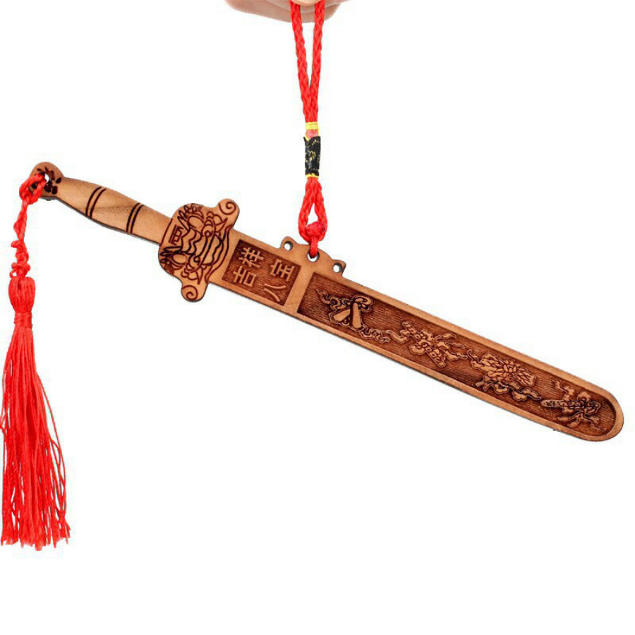 [HCM]KIẾM GỖ ĐÀO CHIÊU TÀI NẠP CÁT dài 20 cm
