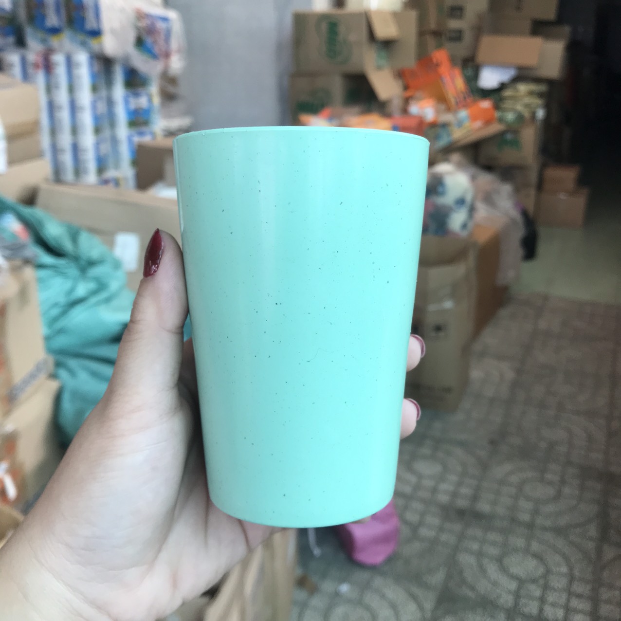 Ly nhựa lúa mạch màu pastel dễ thương 300ml