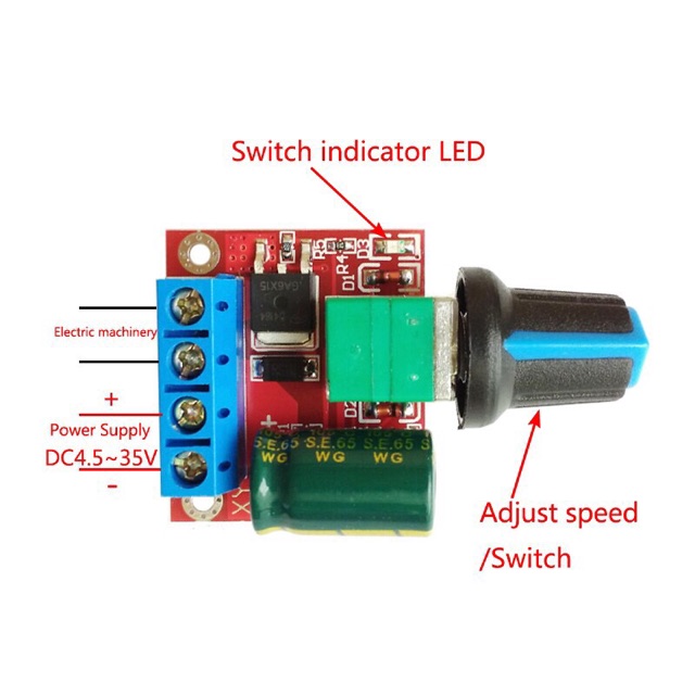 [HCM]✅[ GIÁ RẺ ] Mạch điều tốc 12v 5A 20kHz