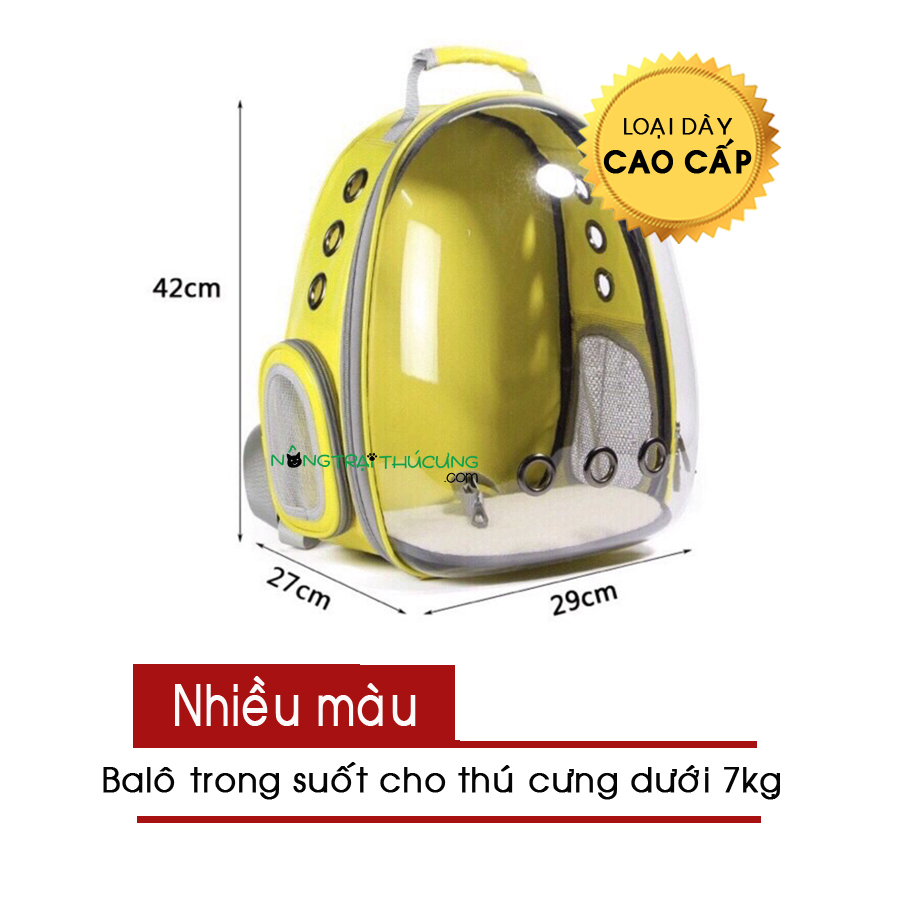 Balo phi hành gia dành cho chó mèo - balo trong suốt cho thú cưng dưới 7kg -