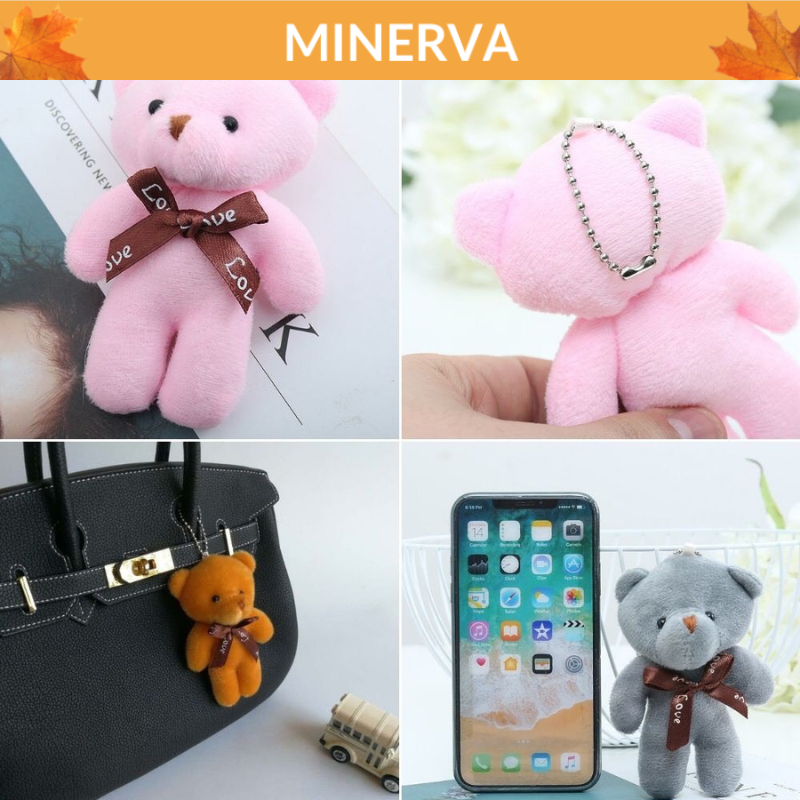 Móc khóa hình gấu Teddy bằng cotton