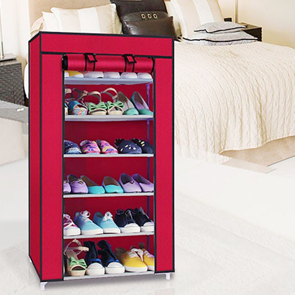 Tủ Vải 6 Tầng Bảo Quản Quần Áo Giày Dép Có Khóa Kéo