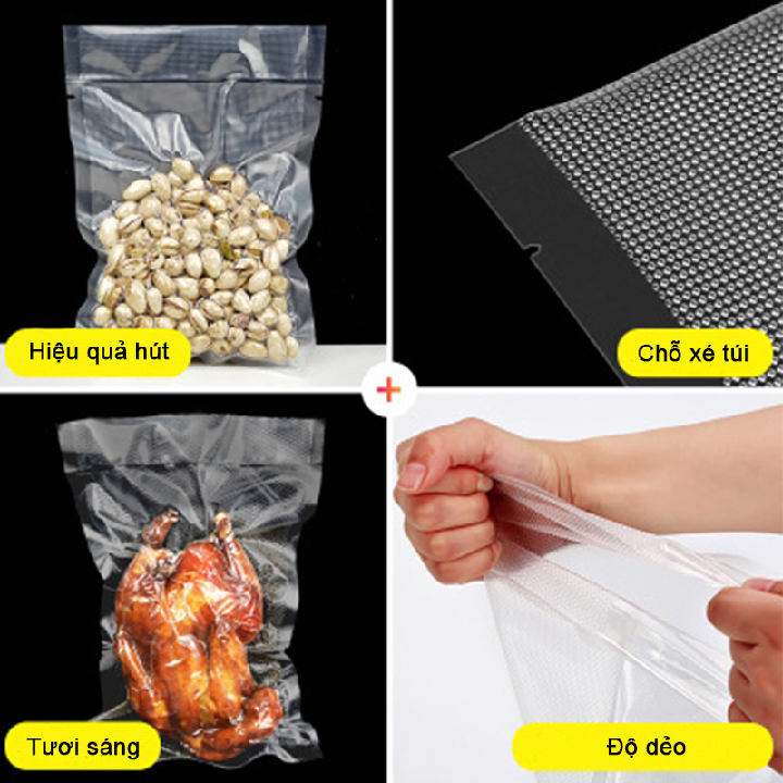 Bộ 100 Túi hút chân không chuyên dụng loại nhám size 17x25cm