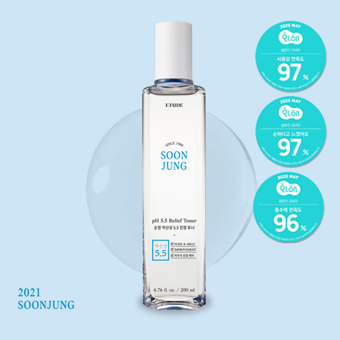 Nước Cân Bằng ETUDE SoonJung pH 5.5 Relief Toner (200ml/350ml/500ml)