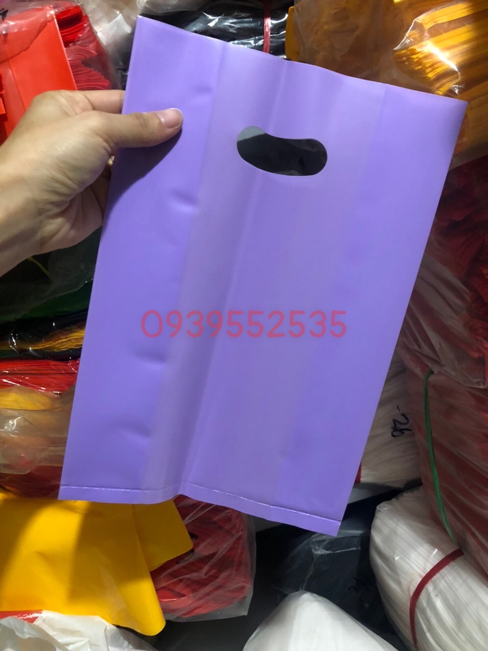 {1kg/size}- túi nilon bóng dẽo dai MÀU TÍM PASTE (TÍM NHẠT)