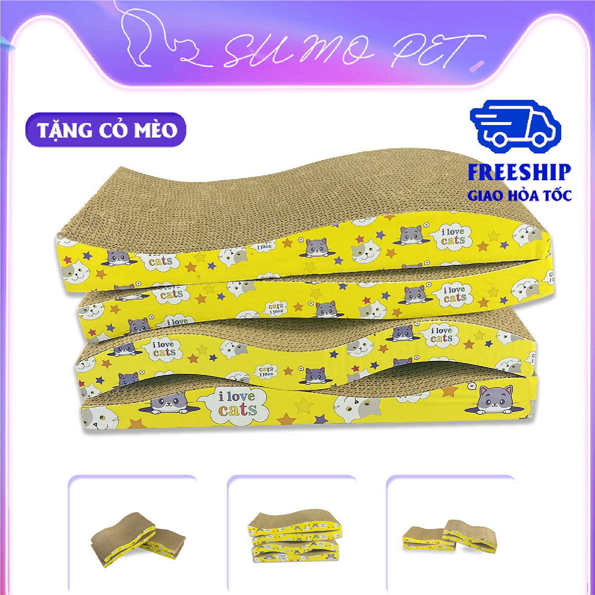 Bàn Cào Móng Cho Mèo Thẳng (TẶNG KÈM CỎ CATNIP)