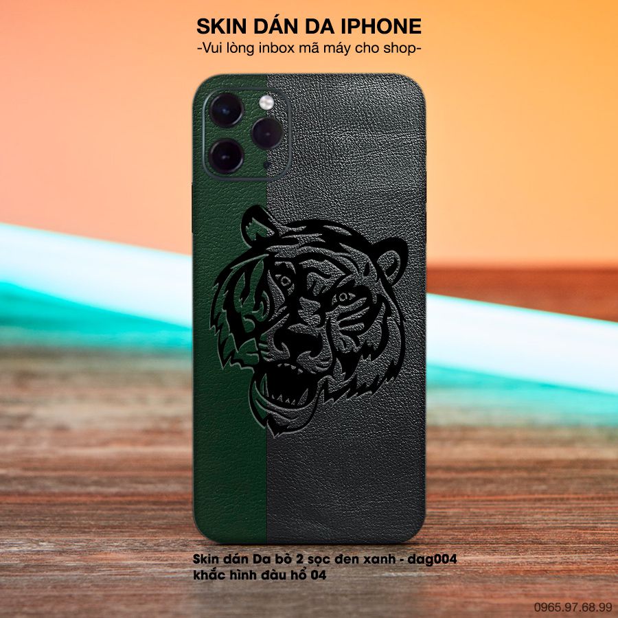 Miếng dán da khắc hình hổ cho iPhone (inbox mã máy cho shop)