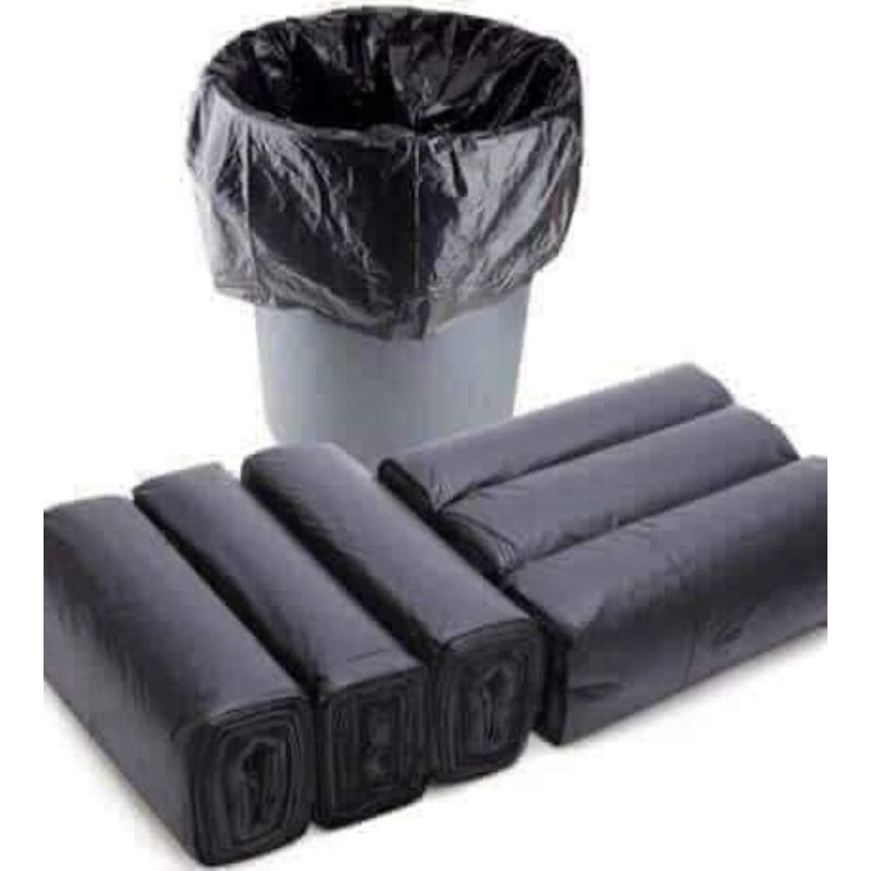 3 cuộn bao đựng rác tự hủy màu đen , cuộn túi rác tự phân hủy màu đen