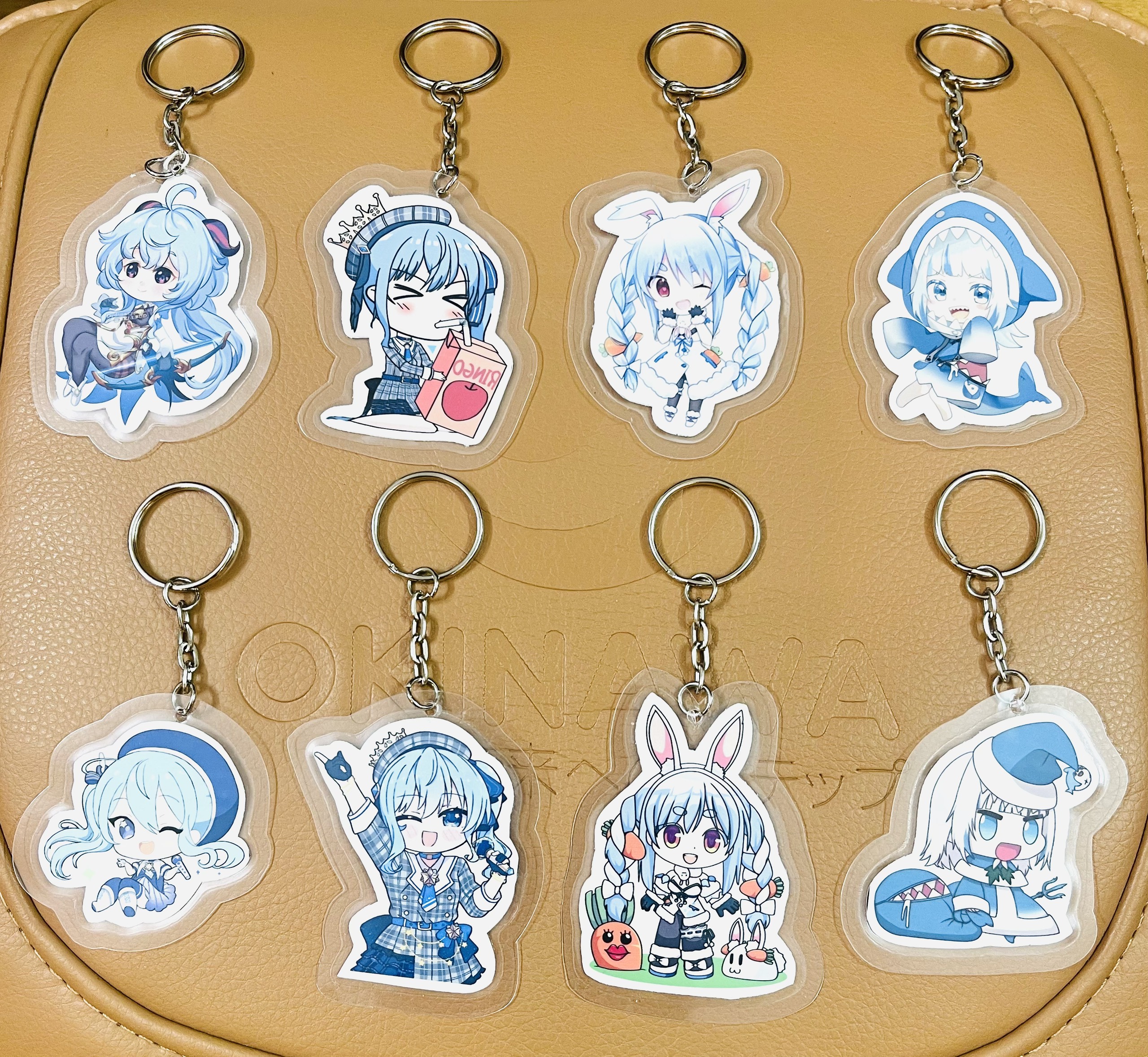 set 3 Móc khoá cắt tỉa Hololive-Gawr Gura-Hoshimachi Suisei-usada pekora