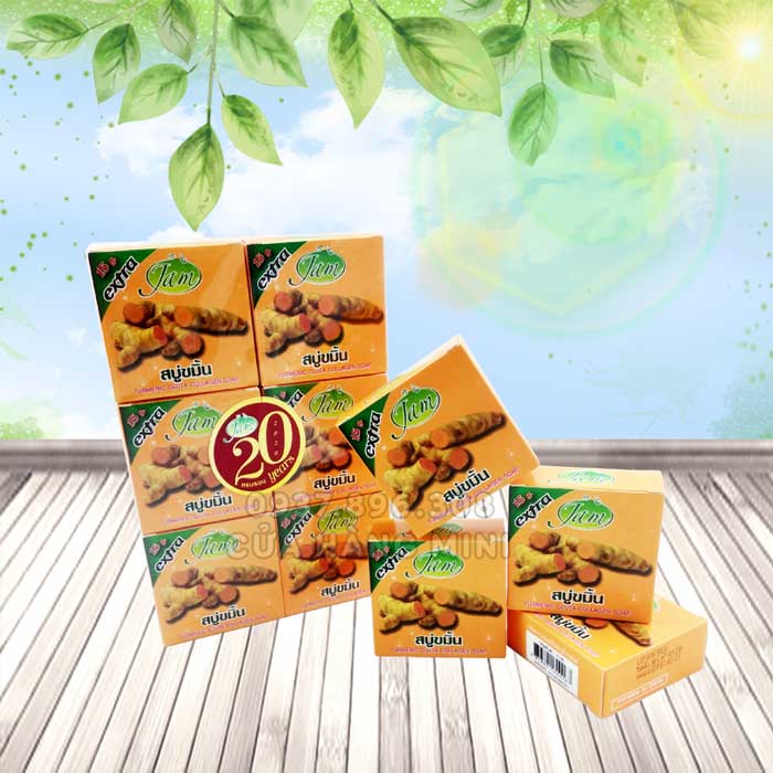 【TẶNG KÈM TÚI LƯỚI】Combo 4 Cục Xà Phòng (Xà Bông) Cám Nghệ Jam Extra Thái Lan