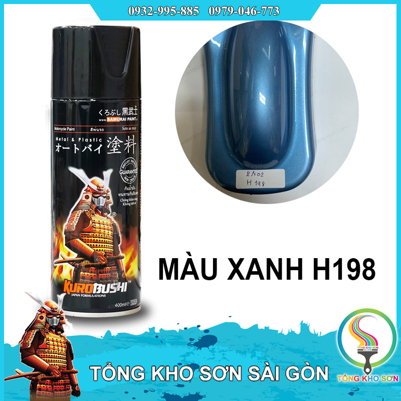 Chai sơn xịt màu xanh băng giá H198 Samurai