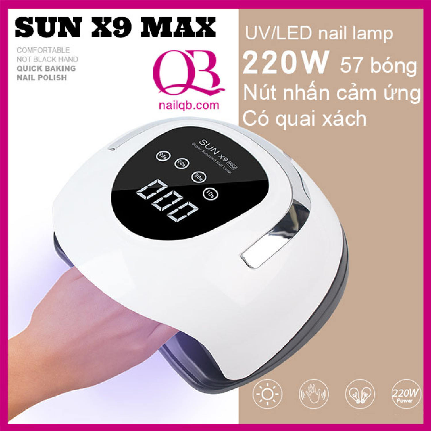 [HCM] Máy hơ ɡel (máy sấy ɡel) đèn led 48W-220W SUN 5 - SUN X9 MAX