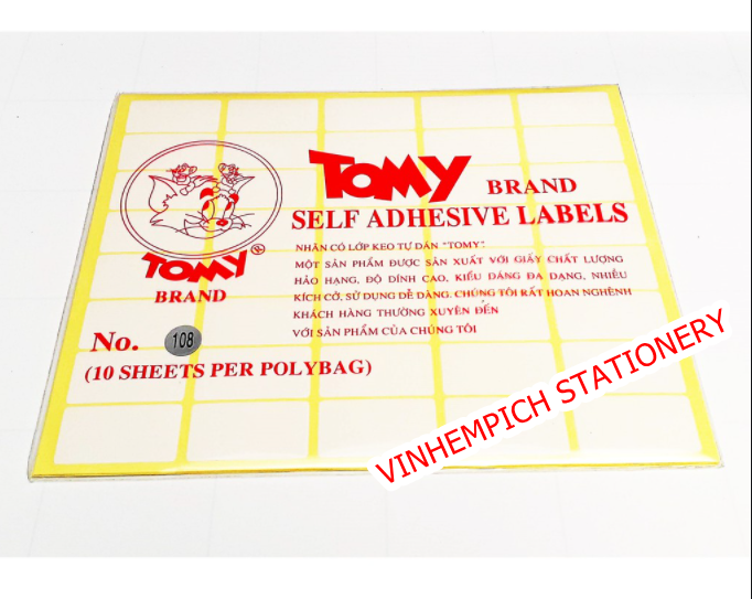 Giấy decal Tomy 108 kích thước 19x36mm