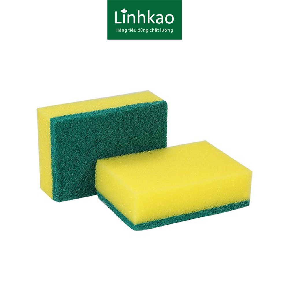 Combo 10 miếng mút rửa chén 2 mặt vàng xanh tiện dụng