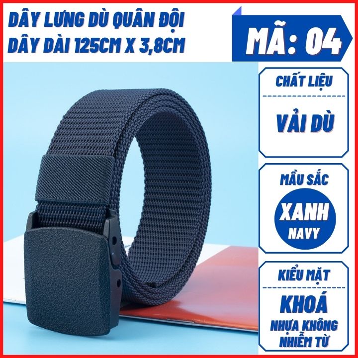 [LONGMAX] Thắt Lưng Vải Dù Quân Đội - Bản Mặt Nhựa Dây 3.8 x 120 Cm KP02, Dây Nịt Vải Dù - Dây Lưng Vải Nam, Dây Nịt Chắc Chắn, Bền Đẹp Phù Hợp Đi Phượt, Thắt Lưng Chạy Bộ, Thắt Lưng Thể Thao, Dây Nịt Thể Thao, Nịt Chạy