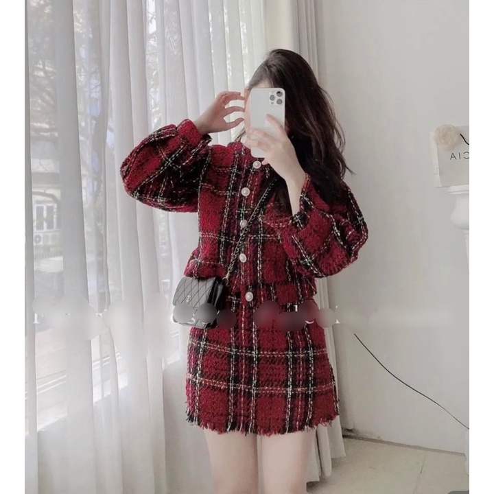 Sét dạ nữ kèm chân váy