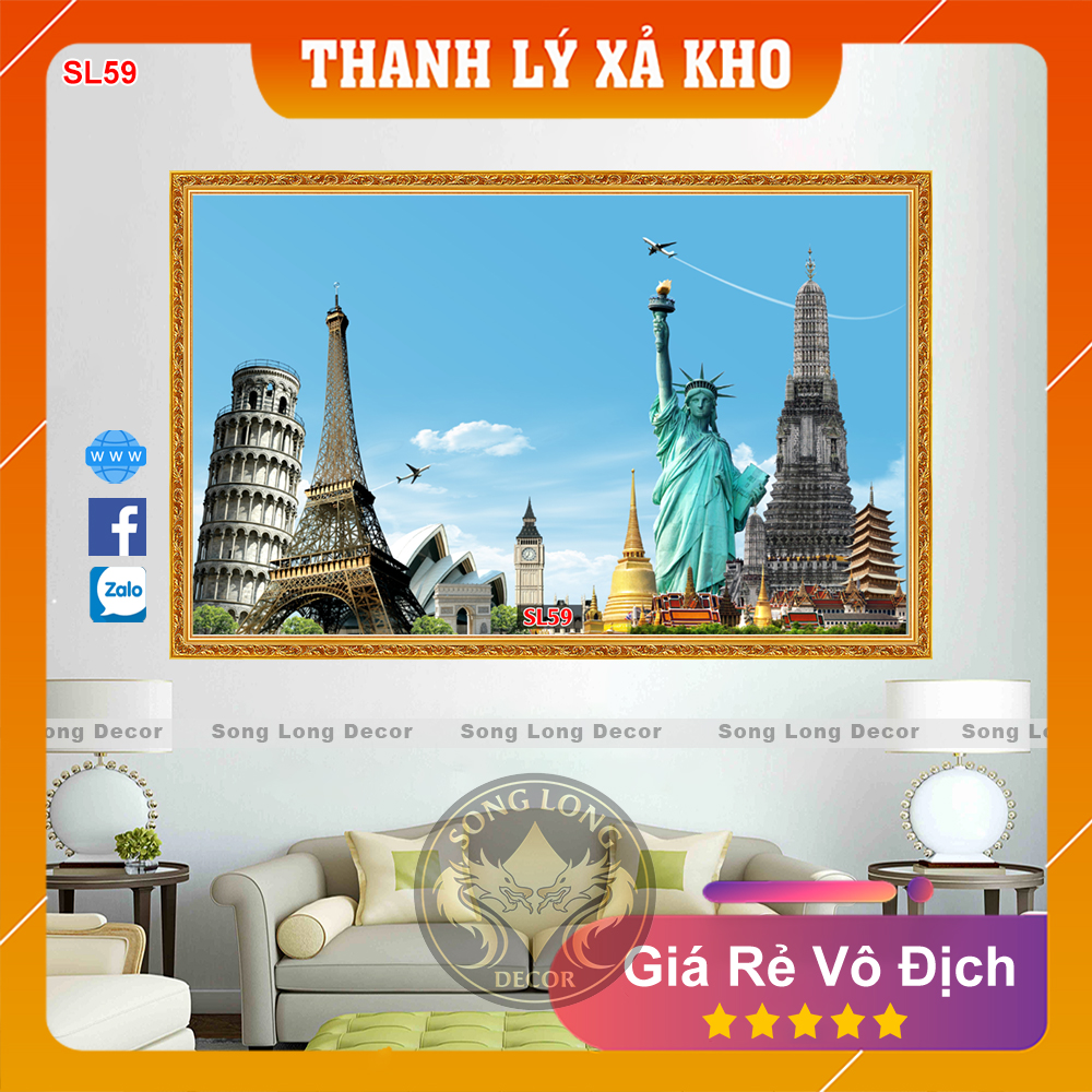 Tranh dán tường thắng cảnh thế giới - sl59 - tranh 3d phòng khách - song long decor