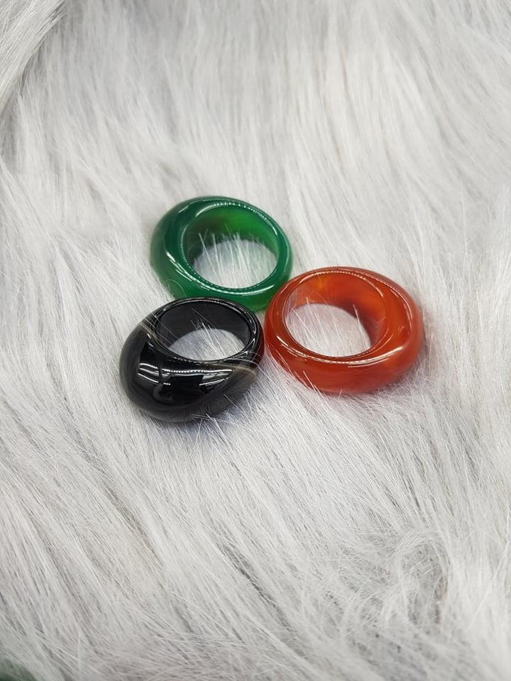Nhẫn Nam Đá Mã Não Tự Nhiên Màu Đỏ