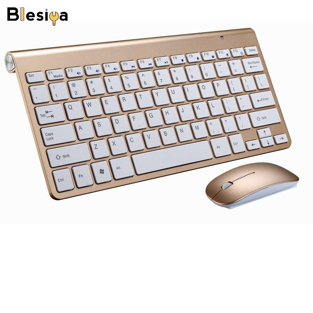 Blesiya combo bàn phím không dây đa phương tiện yên tĩnh & chuột 1200dpi, dành cho windows pc mac