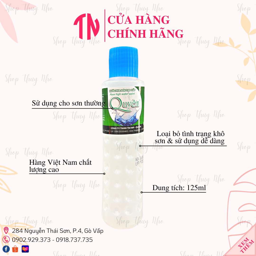 Nước pha sơn móng tay Quyên dành cho sơn thường dụng cụ chuyên dụng làm móng tay nghệ thuật nail - 125ml