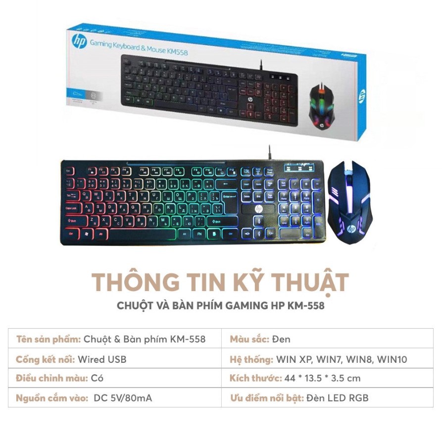 Bàn phím máy tính,laptop,bàn phím gaming | bàn phím chơi game mượt,combo phím chuột có dây hp km-558 chuột không dây 2.4g cho văn phòng máy tính gia đình độ nhạy cao thiết kế đẹp mắt