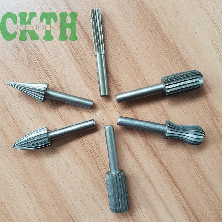 Bộ 6 đầu mài gỗ thép Carbon dùng Diy