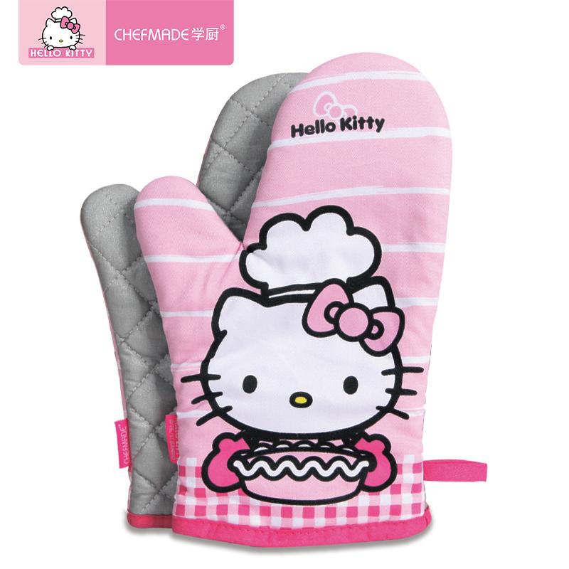 Chef Made Hello Kitty (Hello Kitty) Được Ủy Quyền Chính Hãng Lò Nướng Lò Vi Sóng, Cách Nhiệt, Chống Nóng Găng Tay Hai Gói