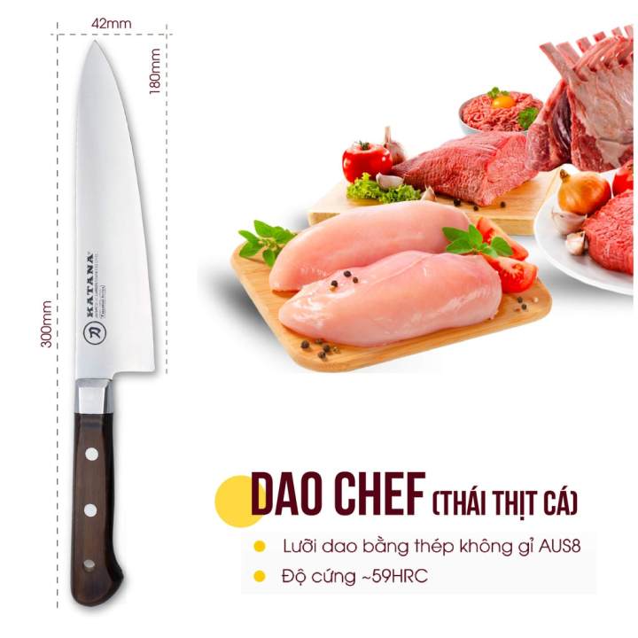 Dao bếp thái thịt cá KATANA Essential Chef…