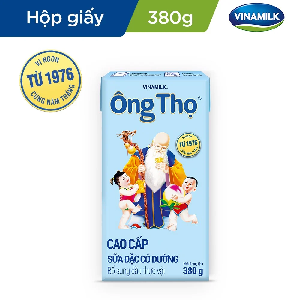 Sữa đặc có đường ông thọ chữ xanh - hộp giấy 380g - 6 hộp