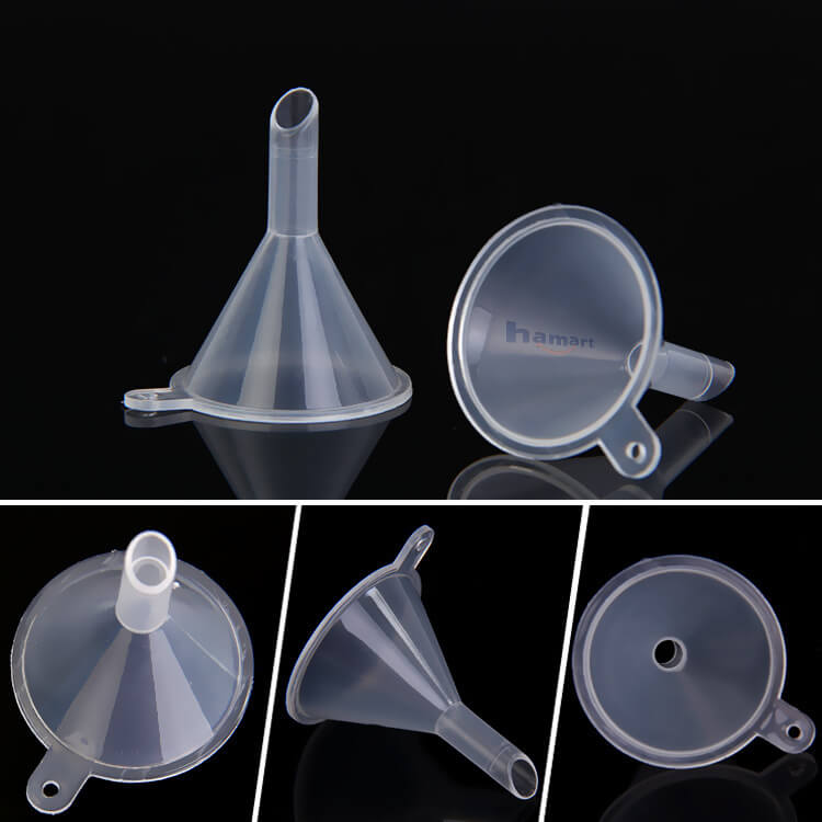 Small Clear Plastic Funnel Mini Liquid Oil Funnel for Bottle Filling Perfumes Essential Oils Laboratory Dispensing Tools
