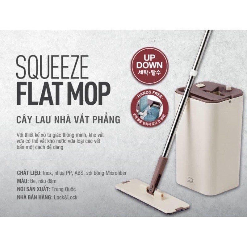 Bộ cây lau nhà squeeze flat mop - etm471